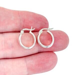 Vintage Thailand IBB Sterling Silver 925 Polished Hoop Earrings